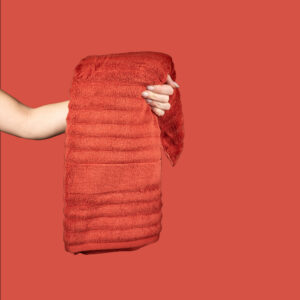 BIO Puuvillane Bambusfroteerätik Korallpunane